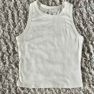 NWOT Pink Rose Cream Ribbed Tank Top